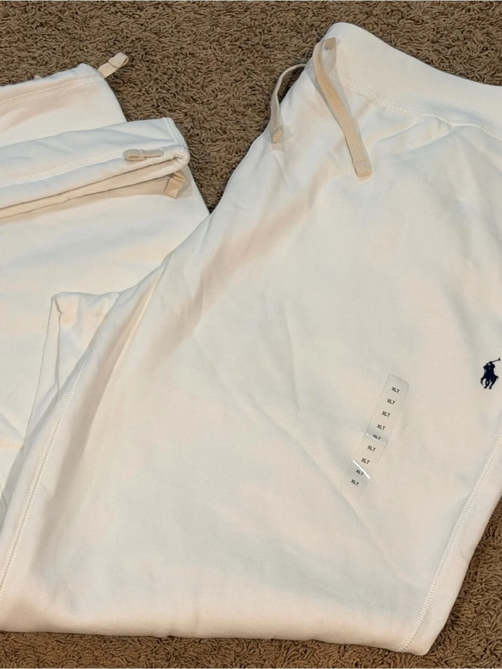 Polo Ralph Lauren Joggers Sweatpants Mens XLT Pockets White Pony NWOT
